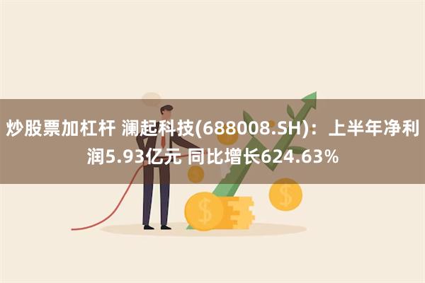 炒股票加杠杆 澜起科技(688008.SH)：上半年净利润5.93亿元 同比增长624.63%