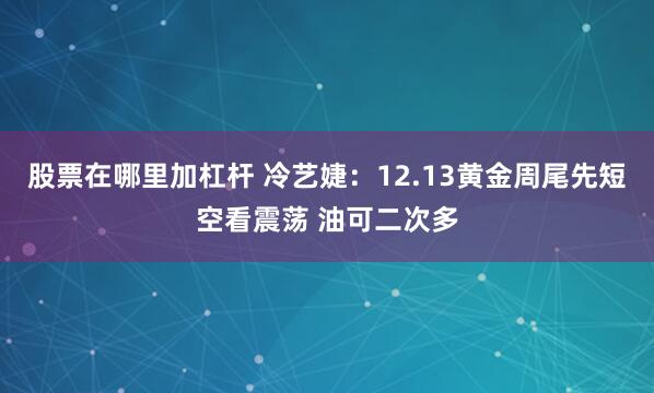 股票在哪里加杠杆 冷艺婕：12.13黄金周尾先短空看震荡 油可二次多