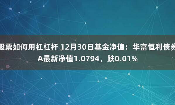 股票如何用杠杠杆 12月30日基金净值：华富恒利债券A最新净值1.0794，跌0.01%