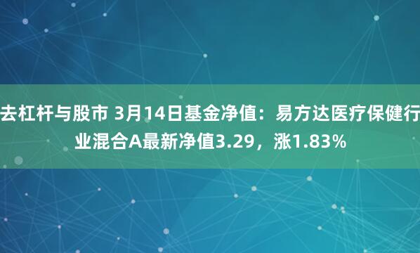 去杠杆与股市 3月14日基金净值：易方达医疗保健行业混合A最新净值3.29，涨1.83%